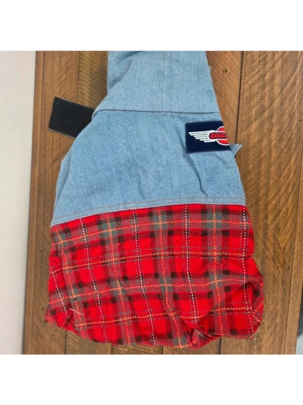 vintage Doggiduds corduroy and denim plaid dog jacket - size XXL